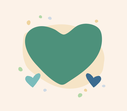 A big heart with two smaller hearts illustration for Give Today